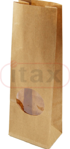 Torebki papierowe klockowe z okienkiem brązowe 500g a'20