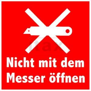 Etykiety samoprzylepne "PRZEKREŚLONY NÓŻ" 250szt/rol.