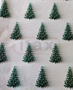 Bibuła Papier jedwabny 18 g/m2 50x75cm wzór choinka zielona a'10 szt 