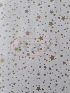 Bibuła Papier jedwabny 18 g/m2 50x75cm wzór złote gwiazdki na białym tle a'10 szt