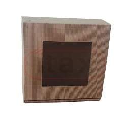 Karton pudełko ozdobne brązowe 240x180x50mm fala EF karbowany 4w