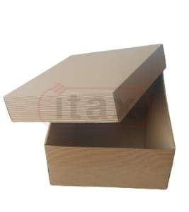 Karton pudełko ozdobne brązowe 150x150x70 mm z wieczkiem fala EF karbowany