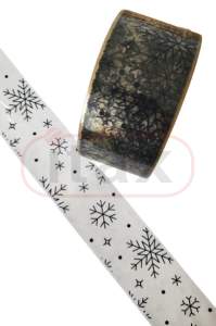 Taśma pakowa przezroczysta z nadrukiem światecznym ŚNIEŻYNKI CZARNE 48/60