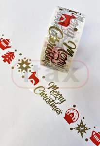 Taśma pakowa z nadrkiem światecznym MERRY CHRISTMAS 48/50