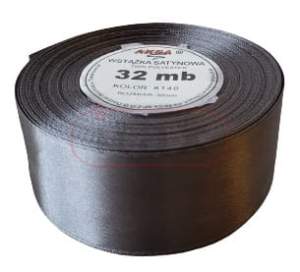 Wstążka satynowa srebrna/stalowa 38mm / 32mb