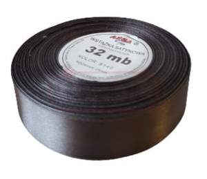 Wstążka satynowa srebrna/stalowa 25mm / 32mb