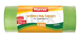 Worki na śmieci MASTER 120l zielone a'25 LDPE