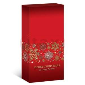 Pudełko ozdobne fasonowe czerwone 360x168x82mm PREMIUM z nadrukiem MERRY  CHRISTMAS