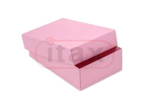 Pudełko ozdobne laminowane różowe 186x130x60mm z wieczkiem - idealne na biżuterię