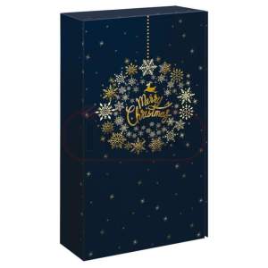 Pudełko ozdobne fasonowe CHRISTMAS BALL 360x192x95 mm - idealne na 2 butelki 0,75