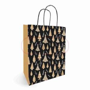 Torebka papierowa 180x80x220 mm z nadrukiem świątecznym