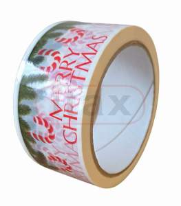 Taśma pakowa z nadrukiem światecznym CHRISTMAS LIZAKI 48/50
