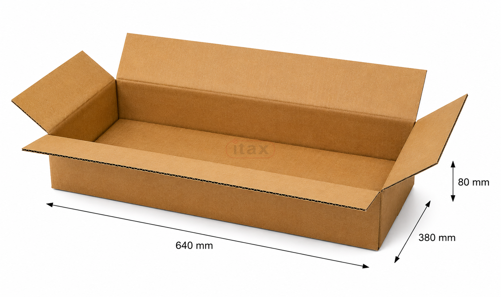 Karton klapowy 640x380x80 mm brązowy 3-warstwowy Mocny karton do pakowania ITAX