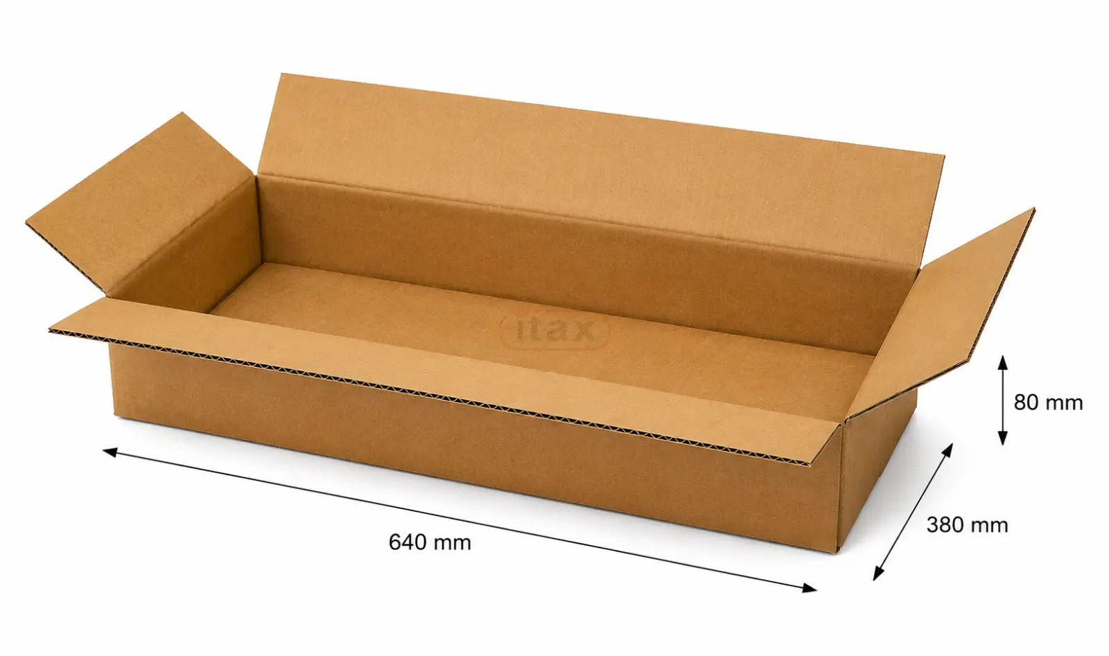 Karton klapowy 640x380x80 mm brązowy 3-warstwowy Mocny karton do pakowania ITAX