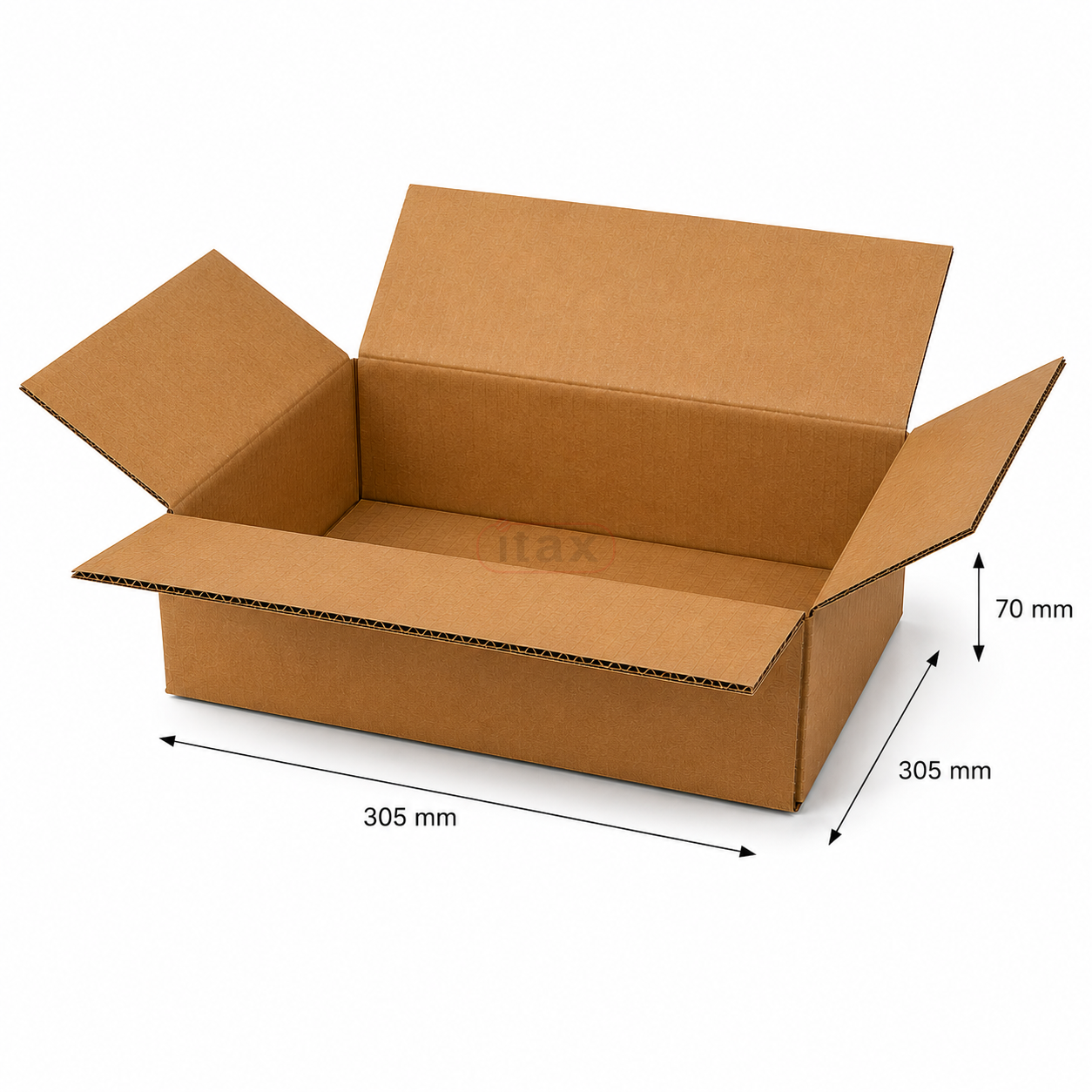 Karton klapowy 305×305×70 mm brązowy 5-warstwowy – wytrzymały karton do pakowania, wysyłki i magazynowania