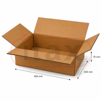 Karton klapowy 305×305×70 mm brązowy 5-warstwowy – wytrzymały karton do pakowania, wysyłki i magazynowania