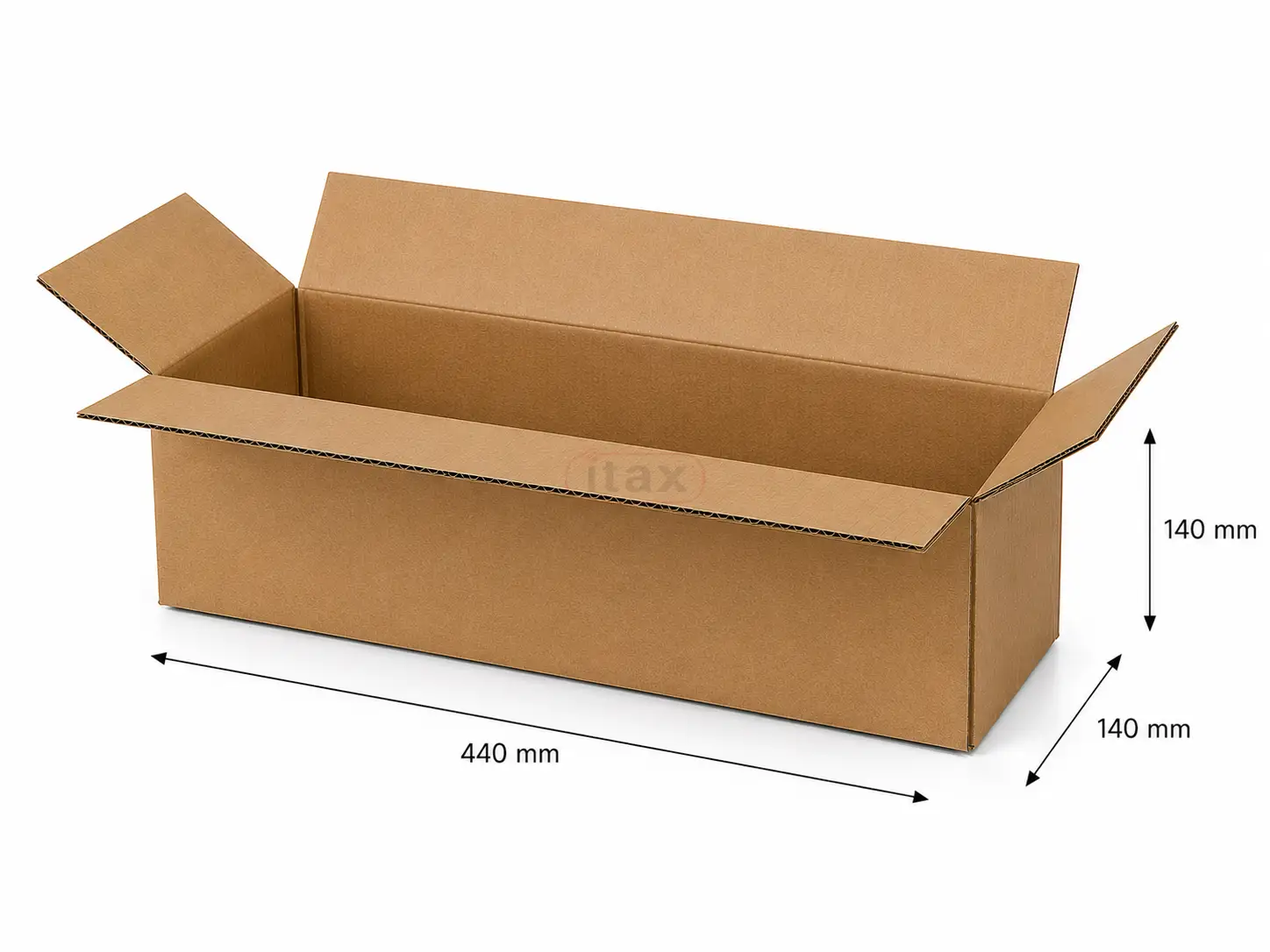 Karton klapowy 440×140×140 mm brązowy 3-warstwowy – pudełko do pakowania i wysyłki