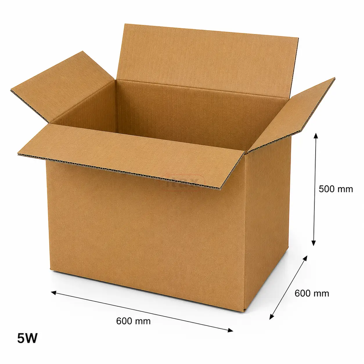 Karton klapowy 600×600×500 mm brązowy 5-warstwowy – wytrzymały karton do pakowania i wysyłki