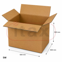 Karton klapowy 600×600×500 mm brązowy 5-warstwowy – wytrzymały karton do pakowania i wysyłki