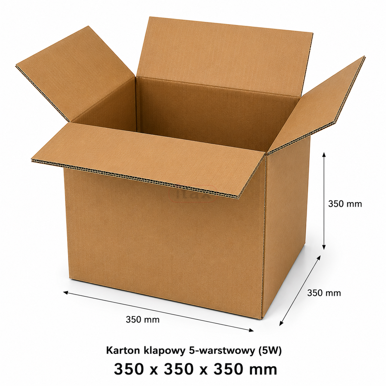 Karton klapowy 350×350×350 mm brązowy 5-warstwowy – wytrzymały karton do pakowania i wysyłki
