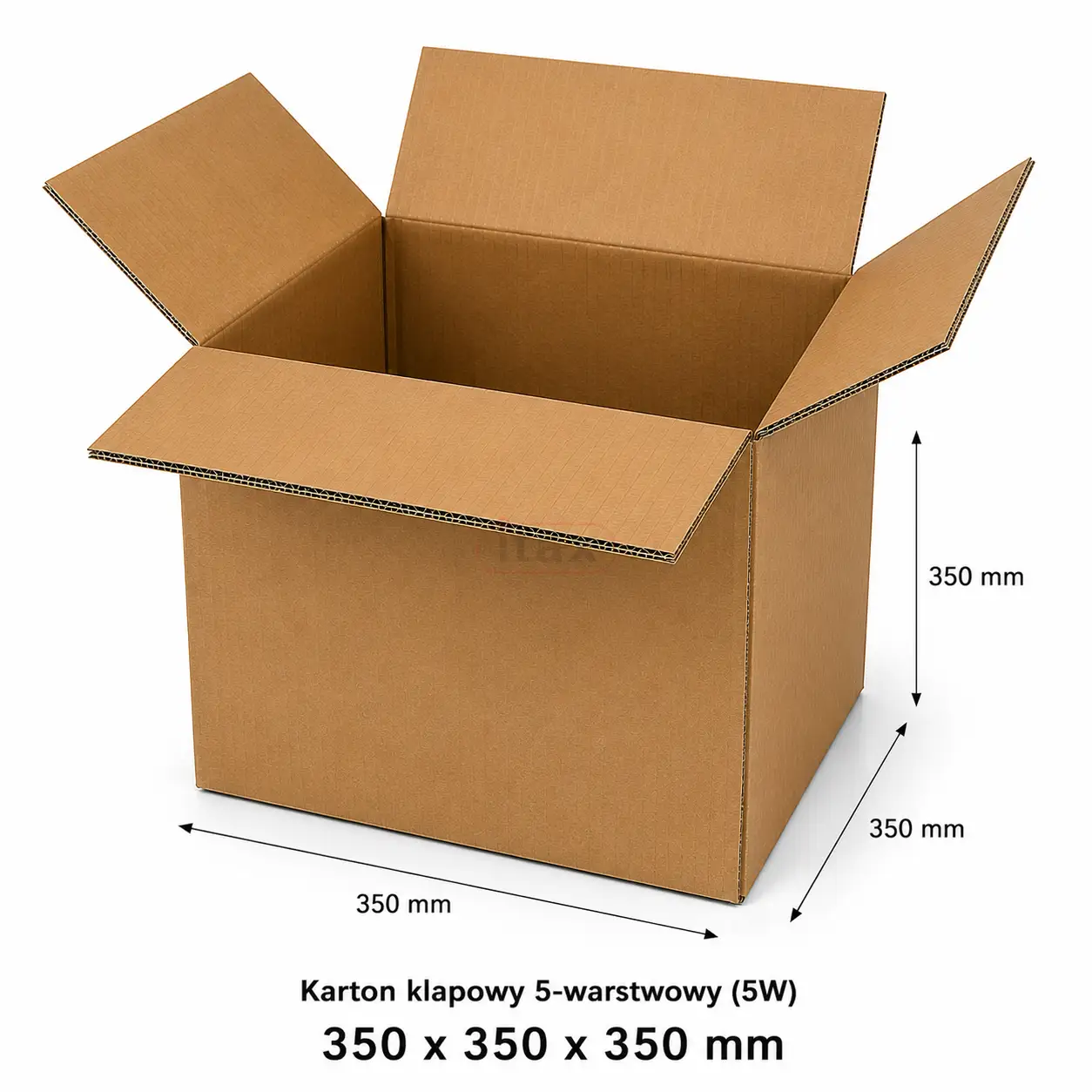Karton klapowy 350×350×350 mm brązowy 5-warstwowy – wytrzymały karton do pakowania i wysyłki