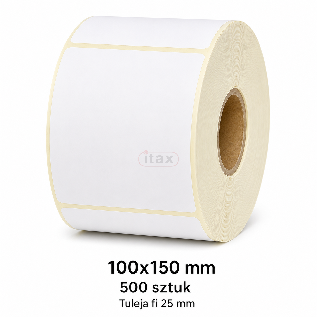 Etykiety termiczne samoprzylepne 100 × 150 mm – 500 sztuk, tuleja fi 25 mm do drukarek termicznych ZEBRA i etykiet kurierskich