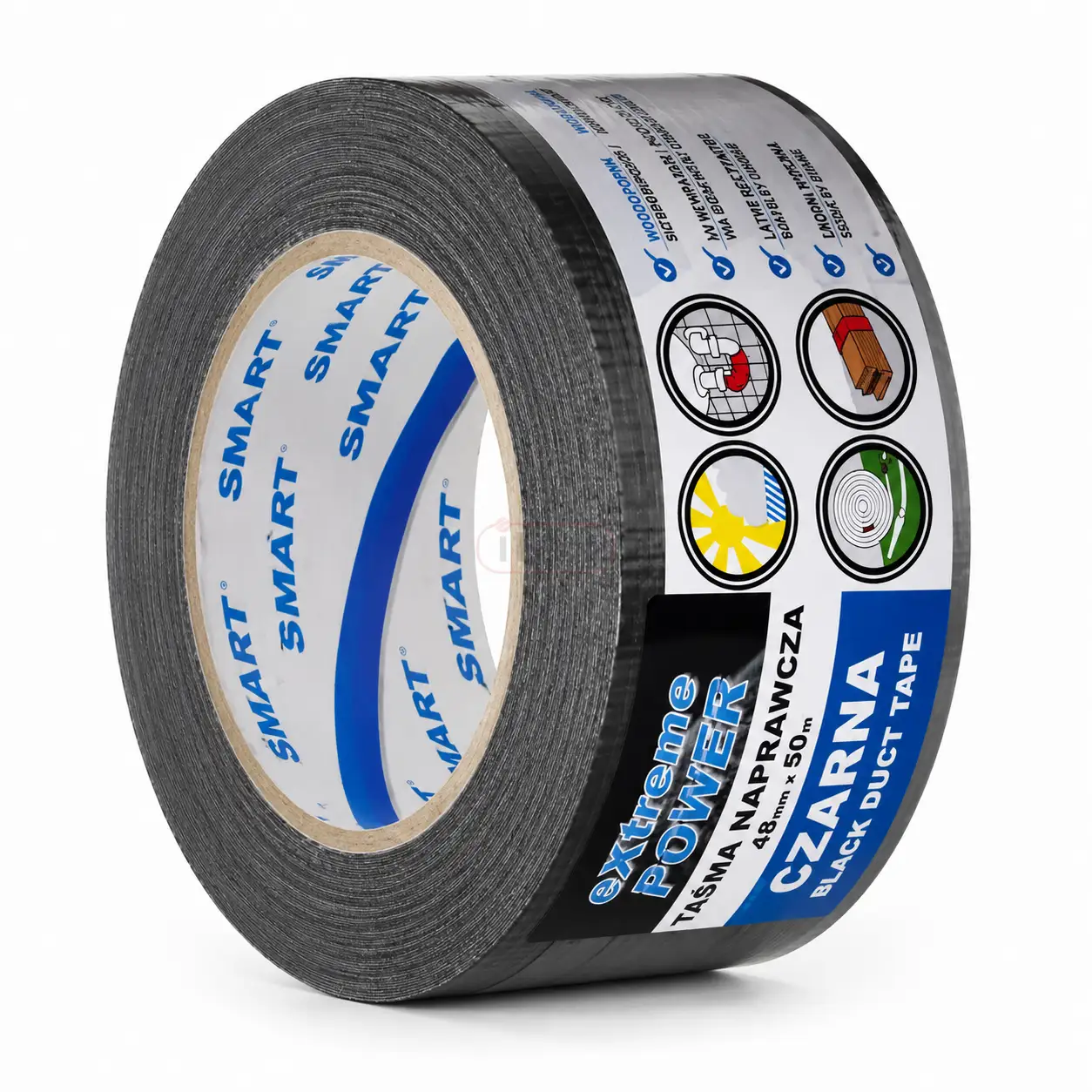 Taśma DUCT czarna 48 × 25 m SMART Wytrzymała taśma naprawcza