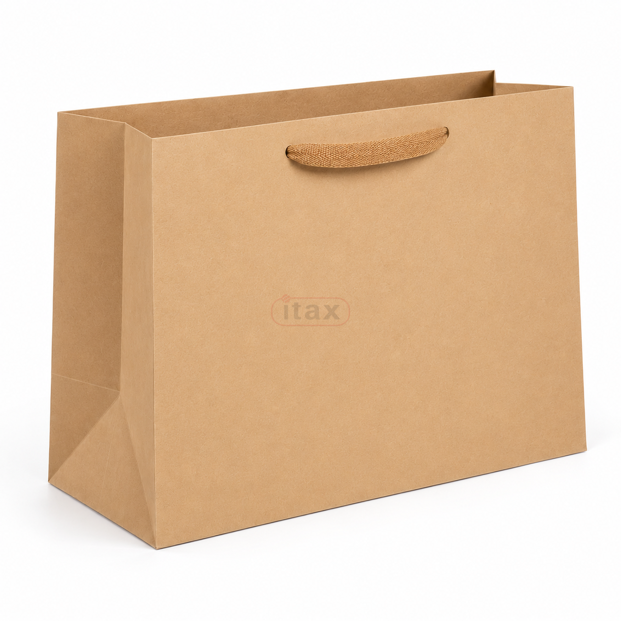 Brązowa torebka papierowa KRAFT 45x13x36 cm z uchwytem tekstylnym.png