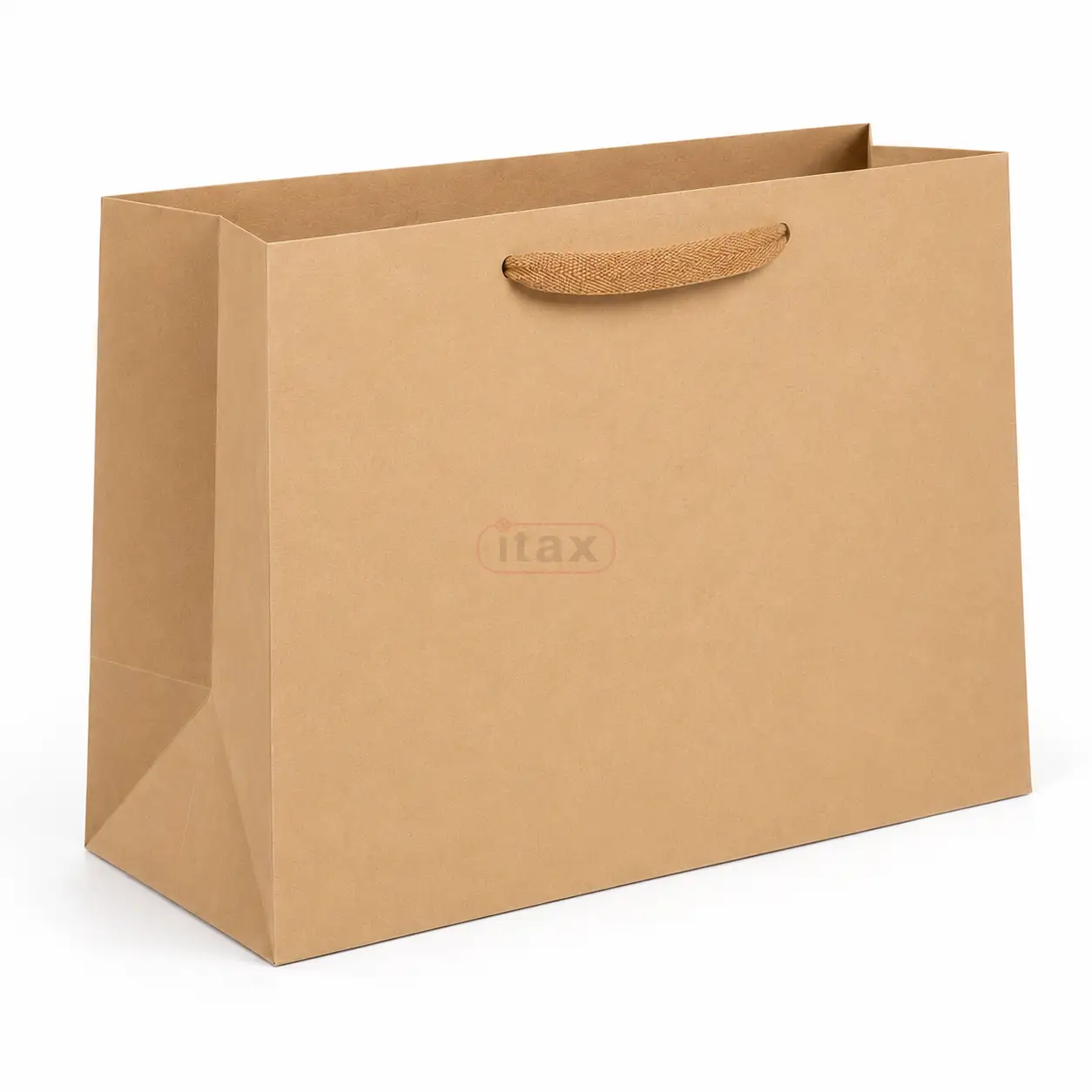 Brązowa torebka papierowa KRAFT 45x13x36 cm z uchwytem tekstylnym.png