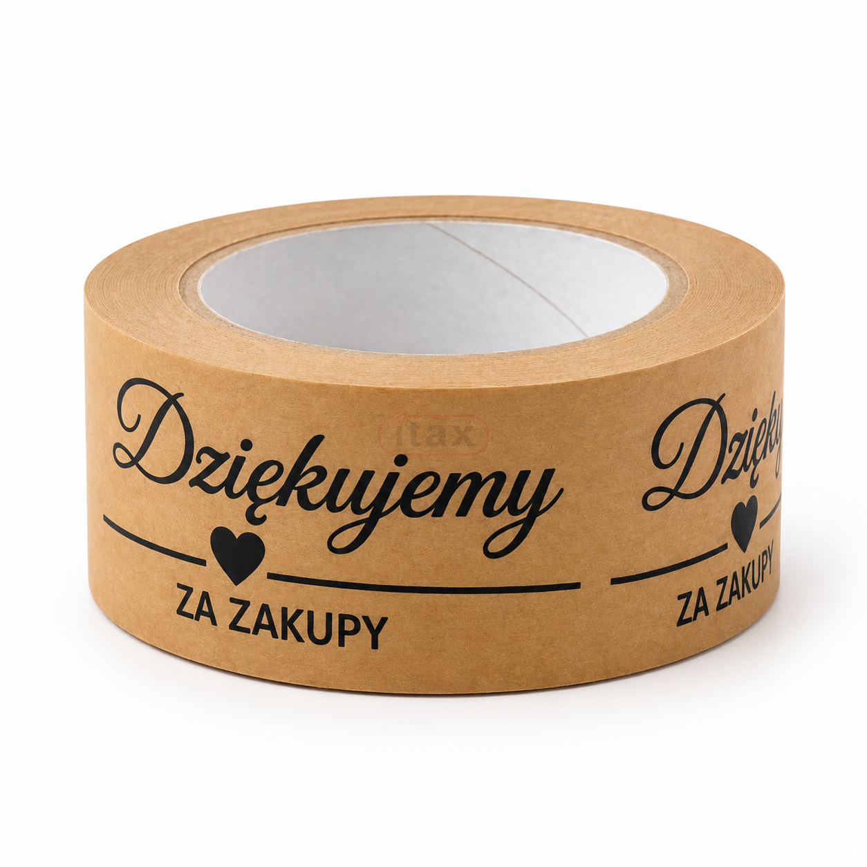 Brązowa taśma papierowa KRAFT 48 mm x 50 m z nadrukiem Dziękujemy za zakupy.png