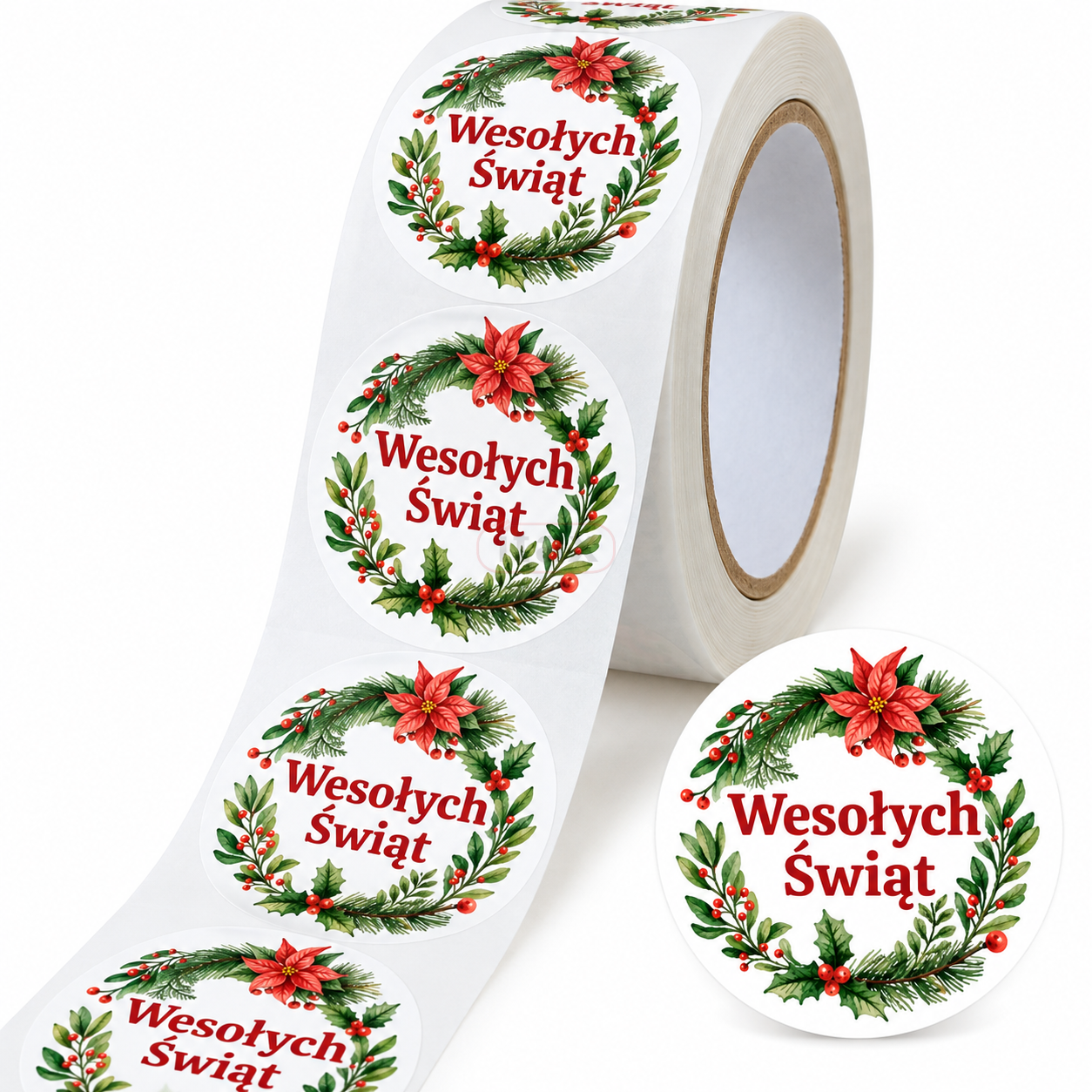 Naklejki świąteczne „Wesołych Świąt” Ø 30 mm – 200 szt..png